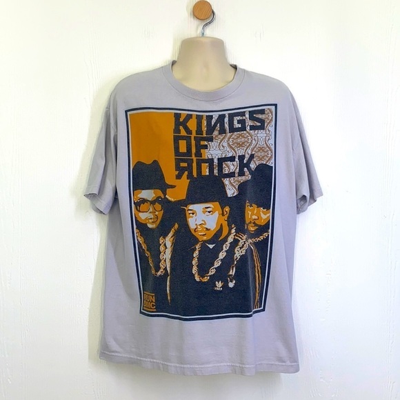 Run DMC - Vintage Run DMC Kings Of Rock Gray T - Shirt  Size XL - Picture 1 of 8